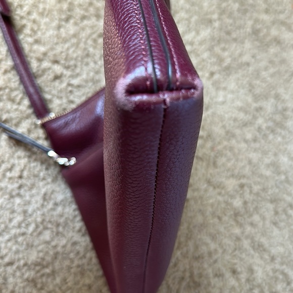 Kate Spade Burgundy Leather Crossbody Bag Maroon Soft Leather Fall Purse - Picture 13 of 16